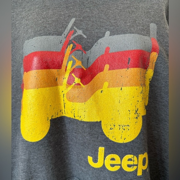 Port & Co. Ring Spun NWOT JEEP Hoodie Unisex/Men's Sz XL Gray With Multi Color - Picture 2 of 5